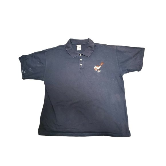 Vtg 2001 Warner Bros Mens XXL Bugs Bunny Whats Up Dad Navy Short Sleeve Polo 2XL - Picture 1 of 6